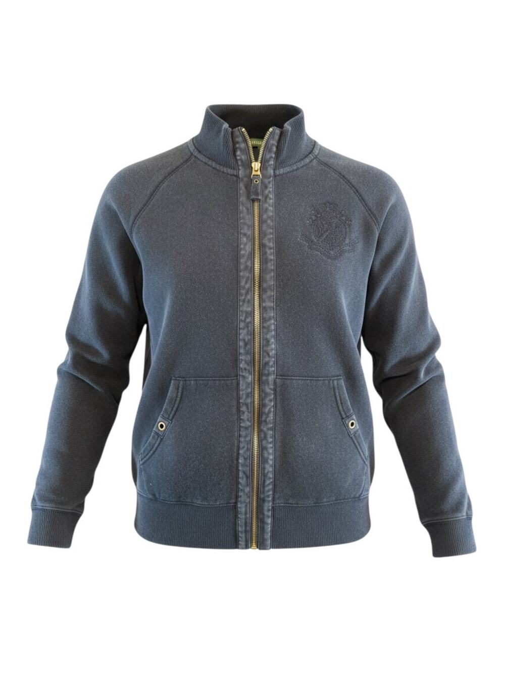 Lauren Jeans Co. Ralph Lauren Women’s Large Gray Full Zip Jacket Crest Logo